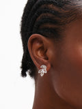 Inicio sterling silver plated crystal floral drop earrings, imported from the UK