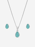 Inicio turquoise peardrop jewellery set in gift box (British brand)