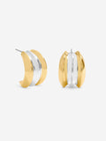 Mood gold plated two tone dome earrings 16.4mm - British product