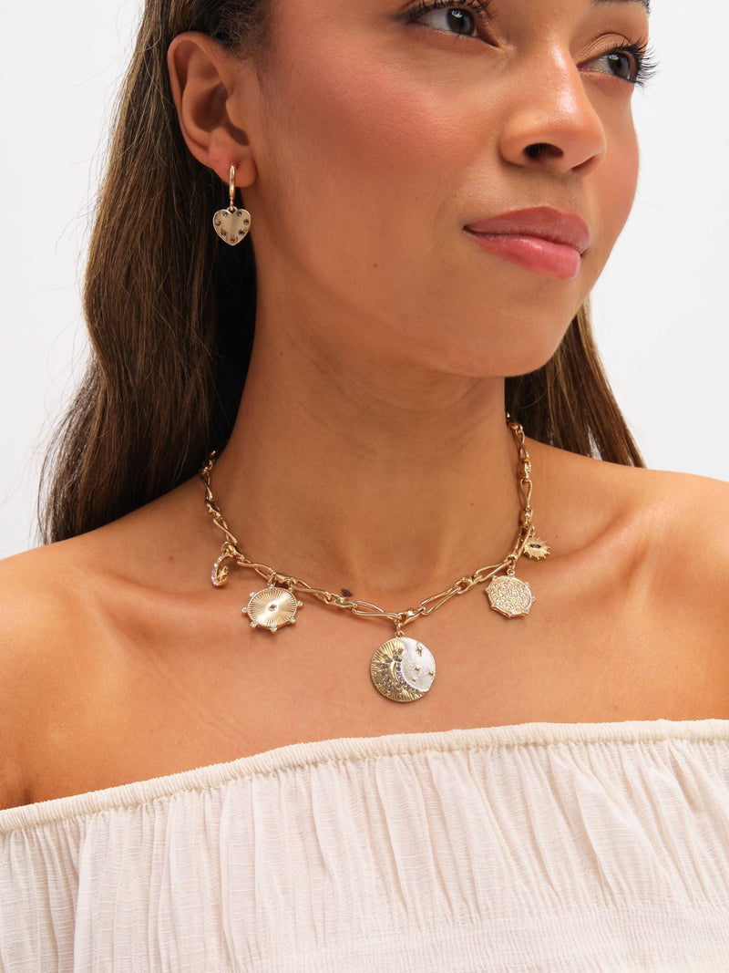 Mood celestial charm two-tone necklace - British product