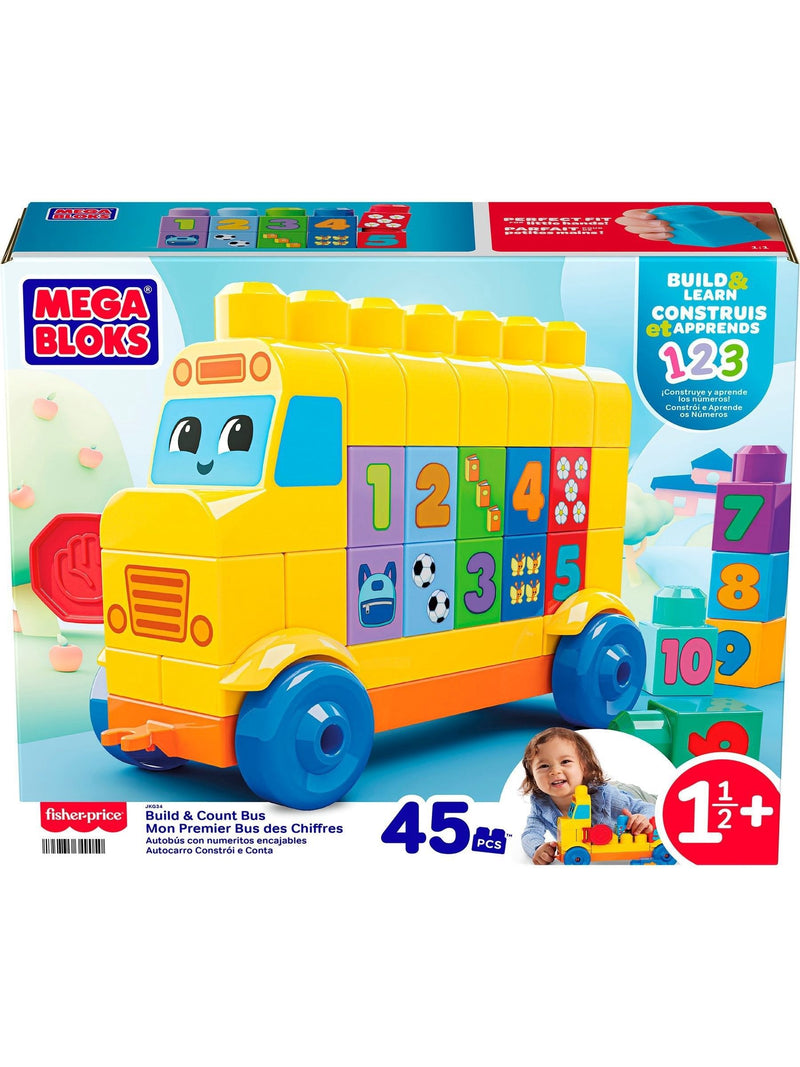 Mega Bloks Build & Count Bus toddler toy 45 pieces, imported from the UK