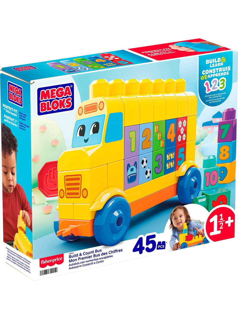 Mega Bloks Build & Count Bus toddler toy 45 pieces, imported from the UK