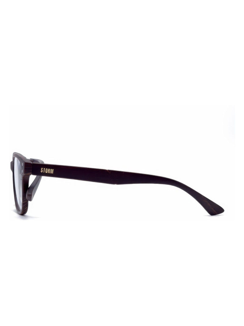Storm Brown Wood Effect D Frame reading glasses, imported from the UK