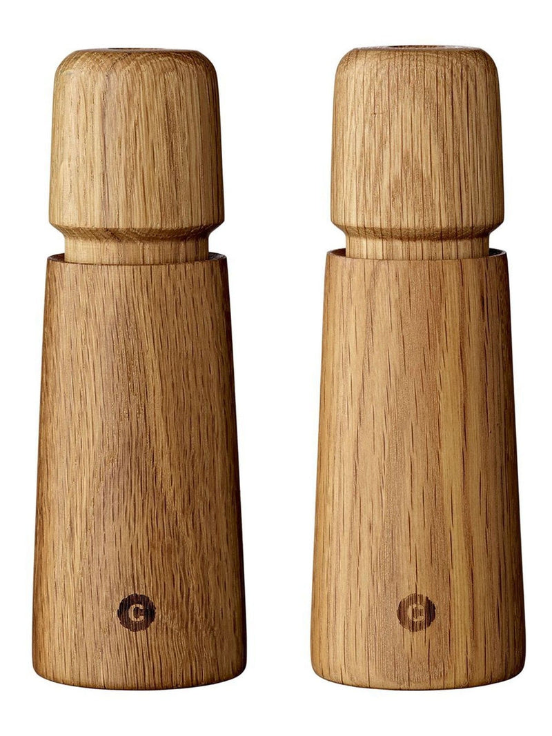 CrushGrind Stockholm oak salt and pepper grinders, imported from the UK