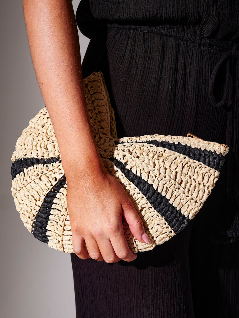 South Beach straw seashell clutch bag - British product