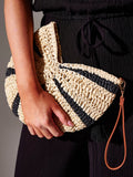 South Beach straw seashell clutch bag - British product