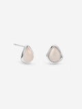 Inicio sterling silver plated rose quartz stud earrings, UK version