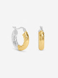 Inicio two-tone textured twist hoop earrings 20.6mm (British brand)