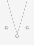 Inicio cubic zirconia bezel set necklace and earrings (British brand)
