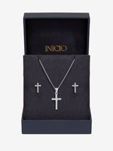 Next Inicio Sterling Silver Plated Polished Cross Jewellery Set- Buy online at McGrocer
