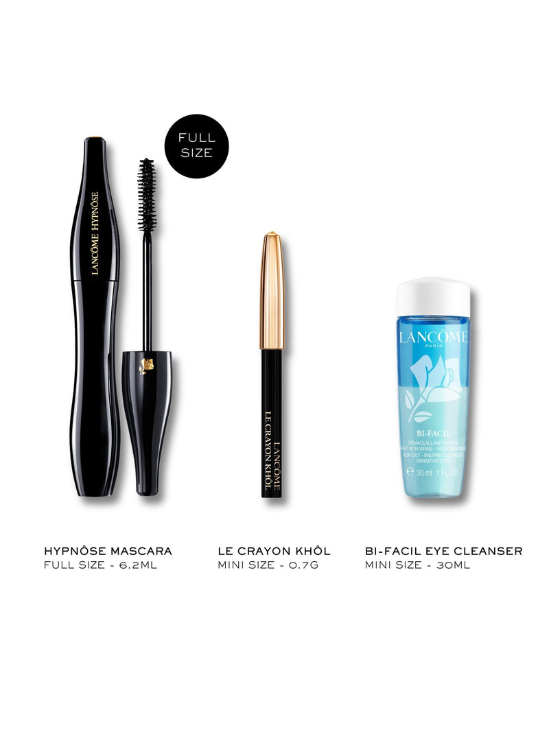 Lancôme Hypnose mascara set with liner and remover - British product