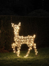 Next Lights4fun Red Studley Rattan Doe Light Up Decoration with Dual LED - 90cm- Buy online at McGrocer
