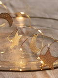 Lights4fun gold moon and star filigree micro fairy lights - British product
