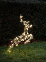 Next Lights4fun Copper Harlow Leaping Stag Light Up Reindeer Decoration 80cm- Buy online at McGrocer