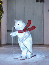 Next Lights4fun Red 66cm Animated Skiing Polar Bear Figure- Buy online at McGrocer