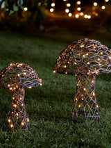 Next Lights4fun Brown Rattan Mushroom Garden Light Duo- Buy online at McGrocer