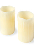 Lights4fun battery powered pillar LED candles pair 12.5cm, imported from the UK