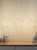 Lights4fun hanging star Christmas decoration trio 20cm, imported from the UK
