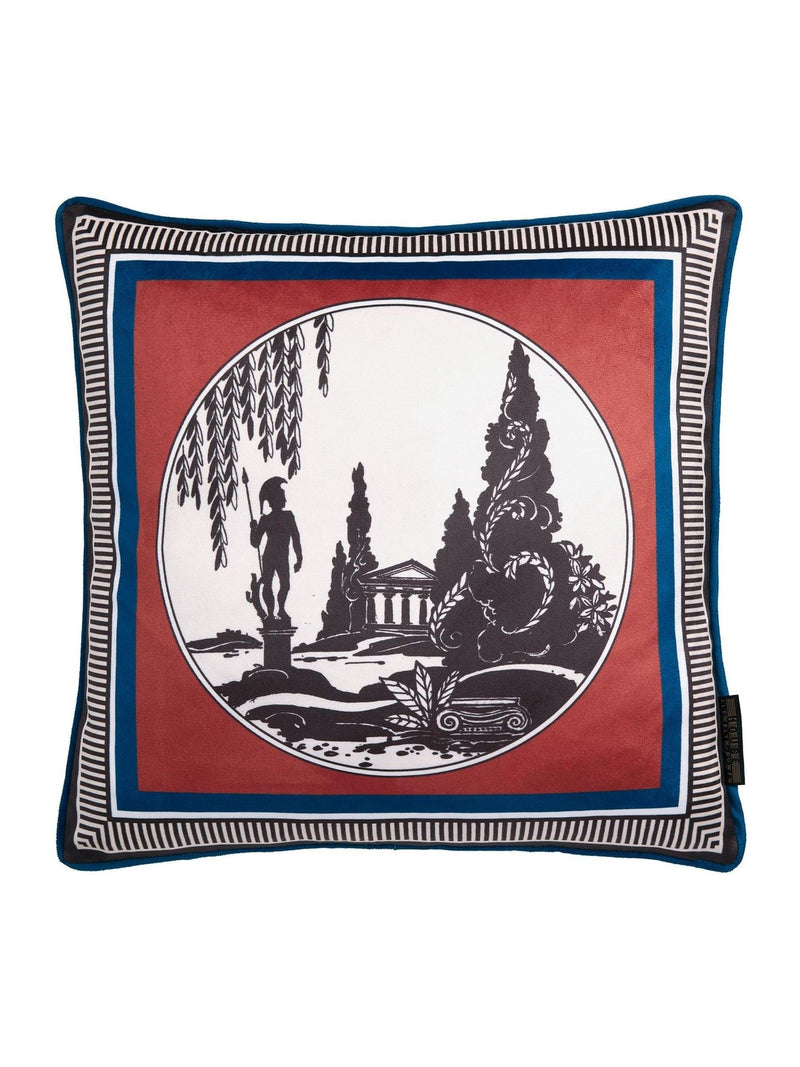 Laurence Llewelyn-Bowen Red Arcadia Velvet Cushion 43x43cm, UK version