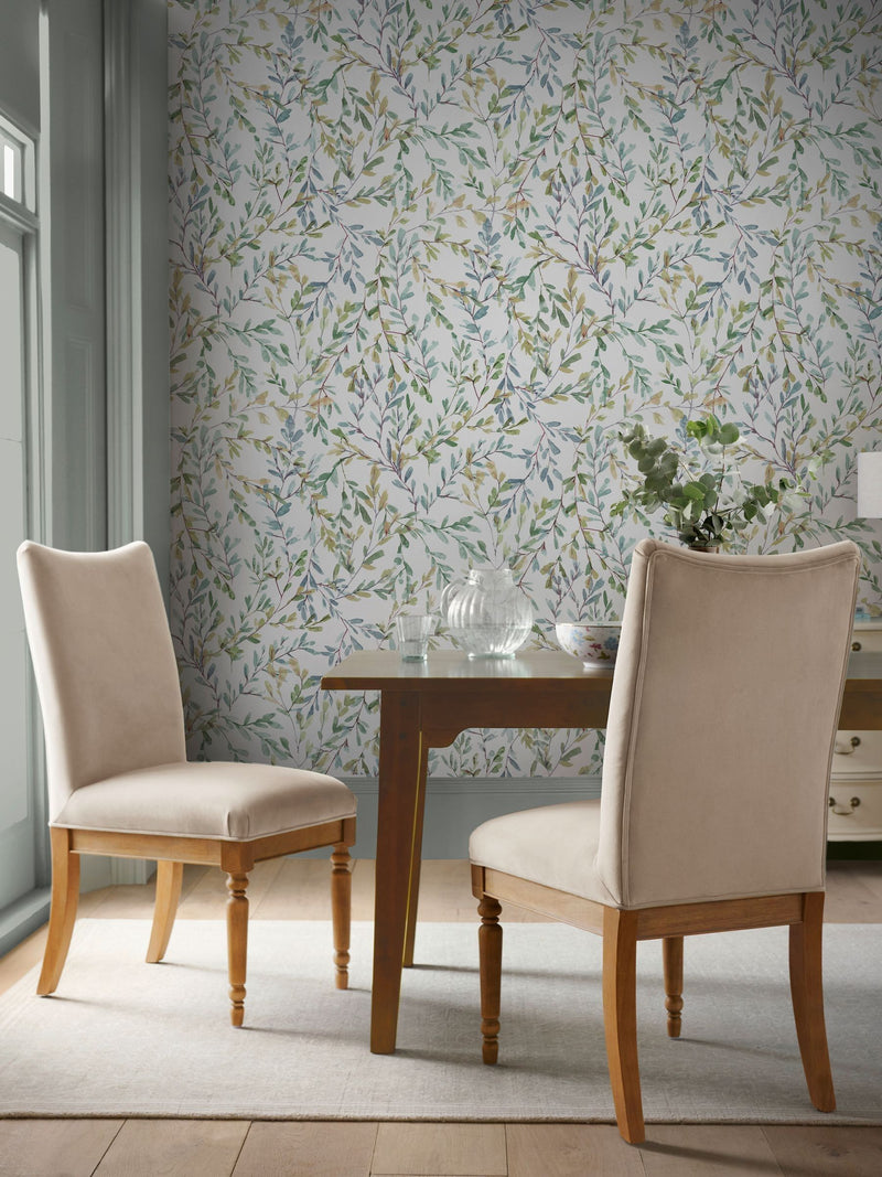Laura Ashley Fresh Green Brayton Leaves wallpaper 10m - British product