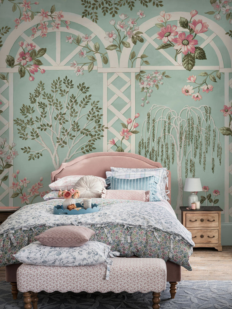 Laura Ashley Arlingham Gardens mural Eau De Nil 3m x 2.8m (British brand)