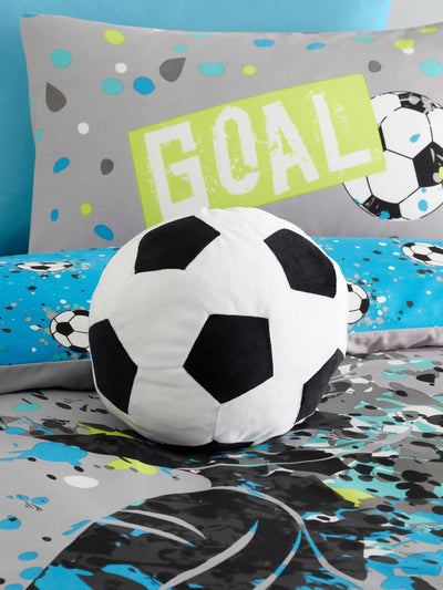 Next Bedlam Black Football Velvet Shaped Cushion 22cm- Buy online at McGrocer