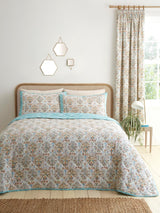 Next Dreams & Drapes Natural Edena Floral Quilted Bedspread 200x230cm- Buy online at McGrocer