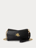 Lauren Ralph Lauren turnlock mini crossbody bag in black leather (British brand)