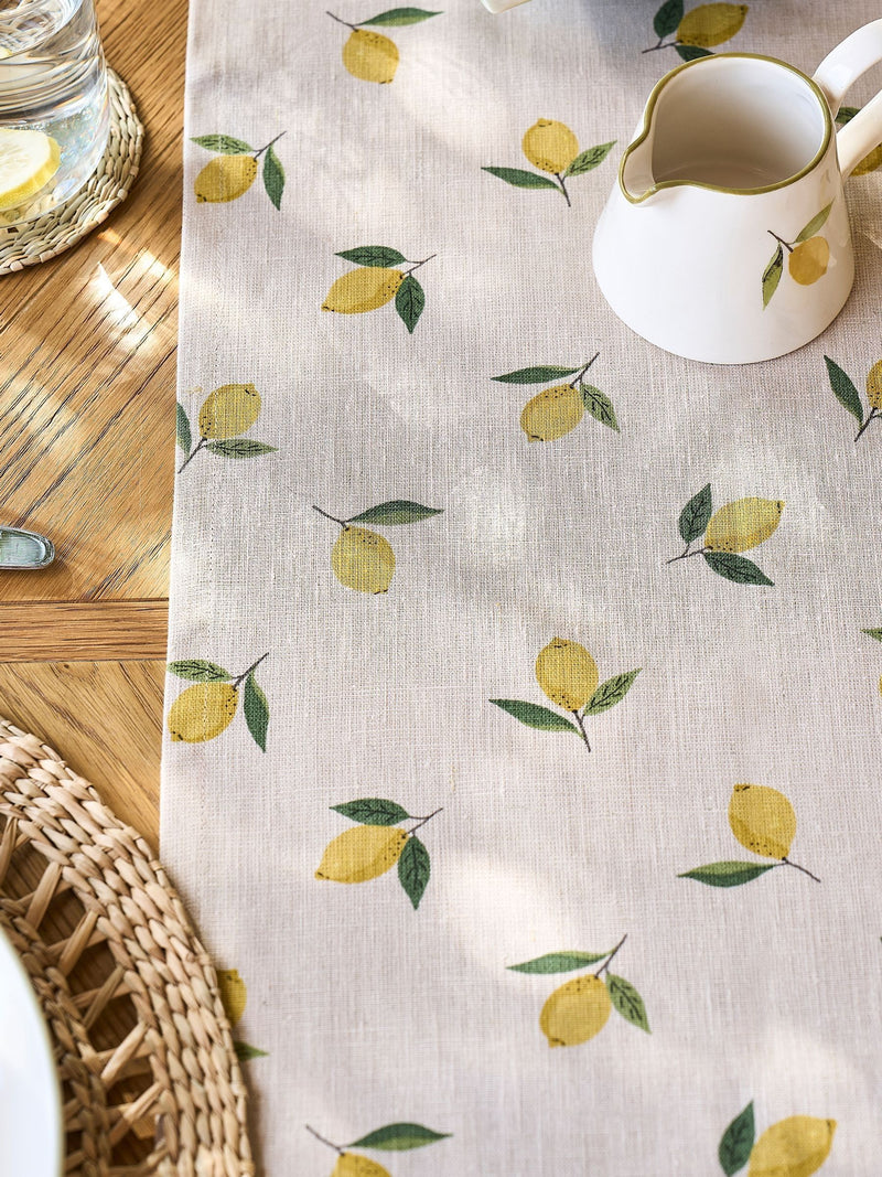 Sophie Allport linen table runner with lemons (British brand)