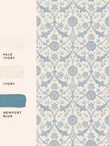 Laura Ashley wallpaper sample Newport Blue Endale Trellis A4 - British product