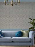Laura Ashley wallpaper sample Newport Blue Endale Trellis A4 - British product