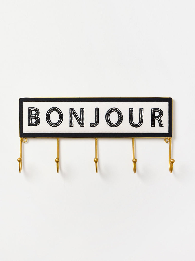 Oliver Bonas Bonjour wall hooks black and white 40cm (British brand)