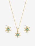 Inicio gold tone turquoise star trio set, UK version