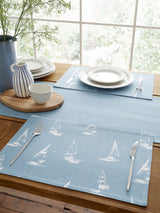 Next Catherine Lansfield Blue Salcombe Boats Cotton Dining Placemats 4 Pack- Buy online at McGrocer