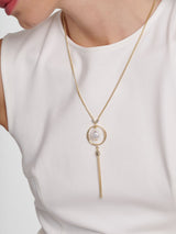 Next Karen Millen Gold Tone Silver Tone Modern Pearl Pendant Necklace- Buy online at McGrocer