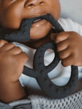 Etta Loves Black Sensory Rubber Teether Size ONE, UK version