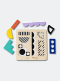 Etta Loves wooden puzzle board with colourful shapes - British product