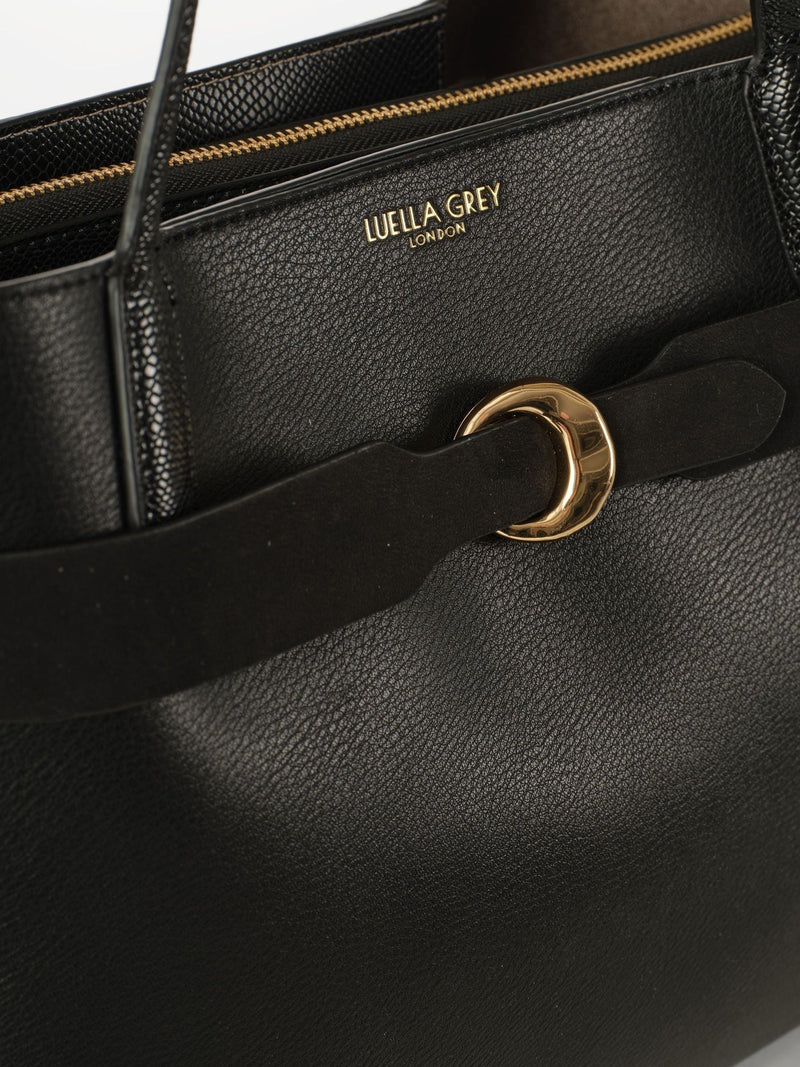Luella Grey black Connie laptop tote bag, imported from the UK