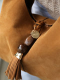 Luella Grey Paloma suede fringe shoulder bag, UK version