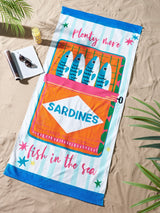 Next Catherine Lansfield Blue Sardines Cotton Beach Towel 76 x 160 cm- Buy online at McGrocer