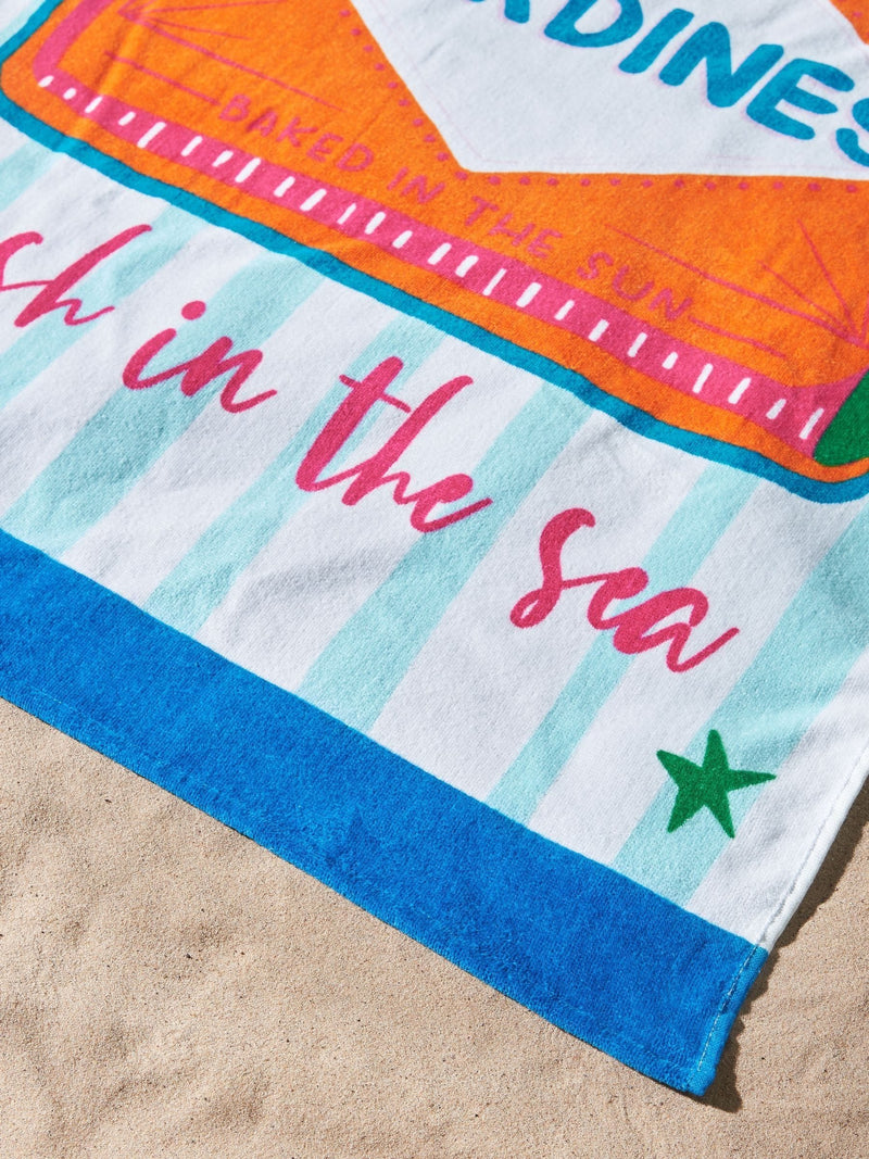 Catherine Lansfield sardine print beach towel, UK version