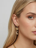 Mood gold tone evil eye celestial earrings, imported from the UK