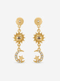 Mood gold tone evil eye celestial earrings, imported from the UK
