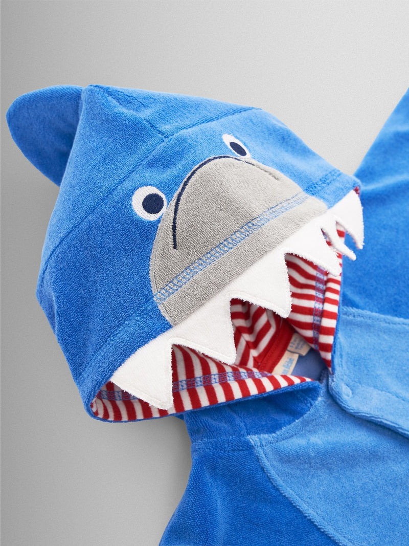 JoJo Maman Bébé blue shark hooded poncho towel - British brand