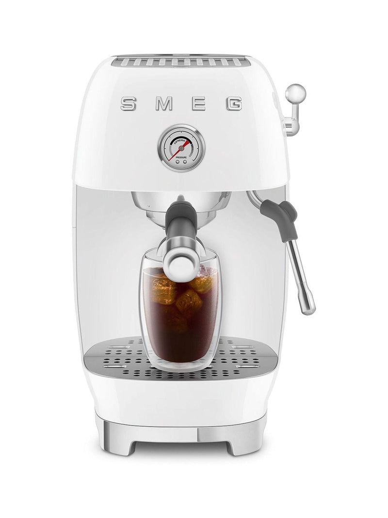 Smeg white espresso and cold brew coffee machine, UK version