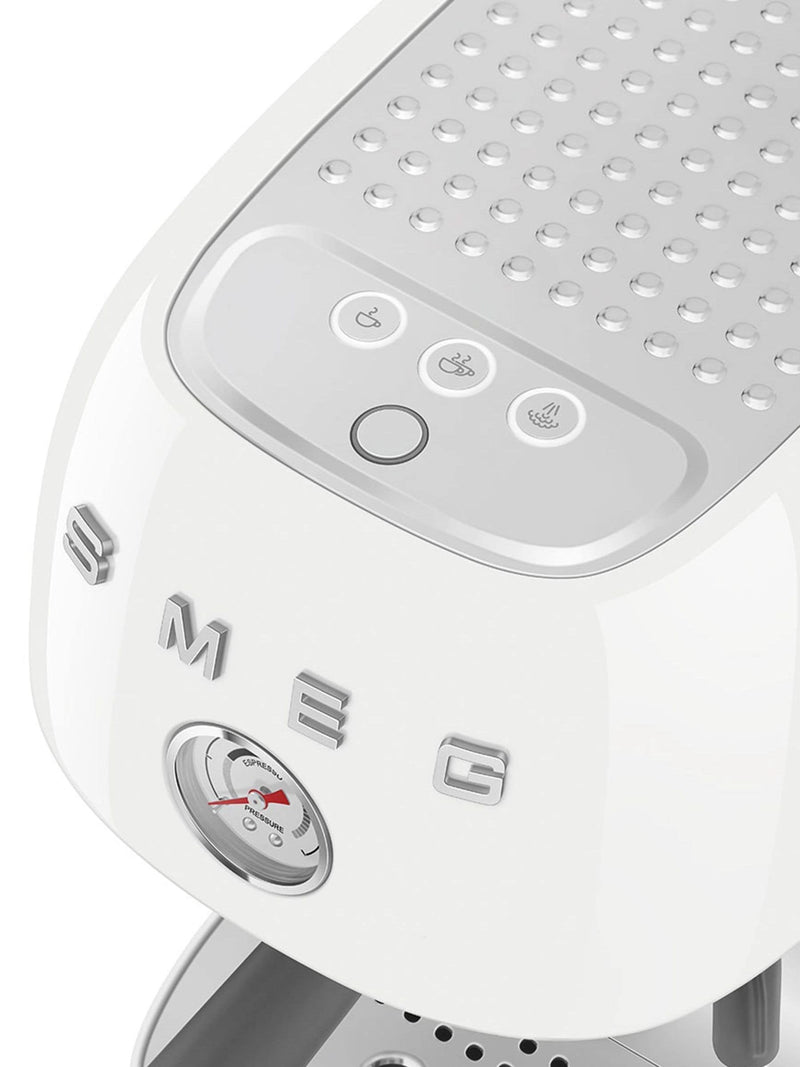 Smeg white espresso and cold brew coffee machine, UK version