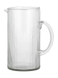 Nkuku Clear Otuba glass jug with ribbed texture (British brand)