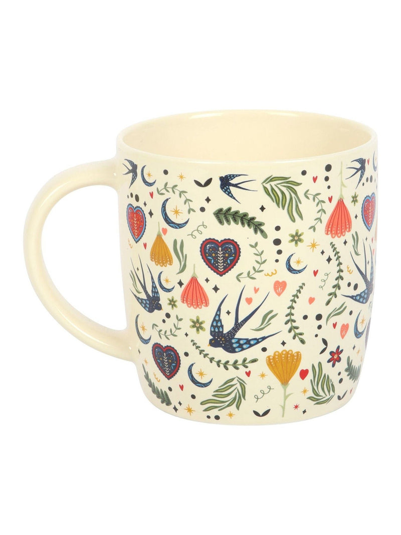 Something Different cream midnight bloom print mug 350ml, UK version
