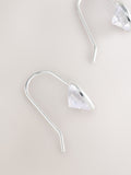 Silver plated sparkle heart earrings (British brand)