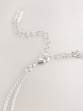 Layered silver pendant necklace, pave sparkle, UK version